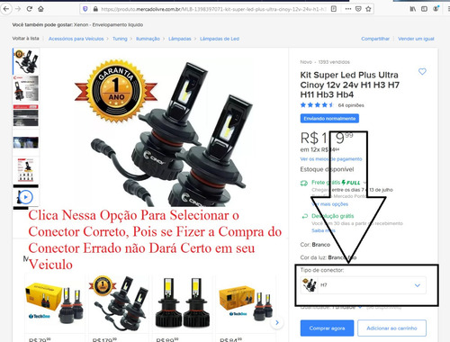 Kit Super Led Plus Ultra Cinoy 12v 24v H1 H3 H7 H11 Hb3 Hb4