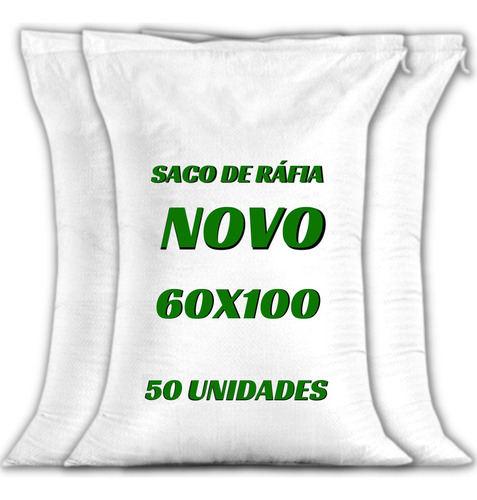 Saco De Ráfia Grande 60x100 Novo 60kg Kit Com 50 Unidades
