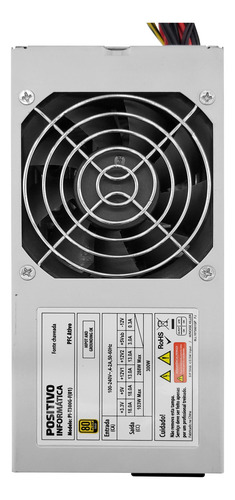 Fonte 300w Real 80 Plus Gold Tfx Slim Pfc Ativo Pi-t300g-f Cor Cinza 127/220v