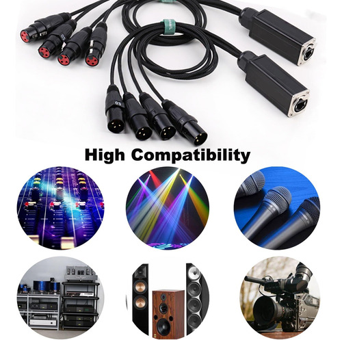 Snake De Audio De 4 Canales, Extensor Xlr De 3 Pines, Dmx512