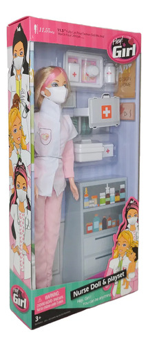 Muñeca Articulada Enfermera Con Accesorios