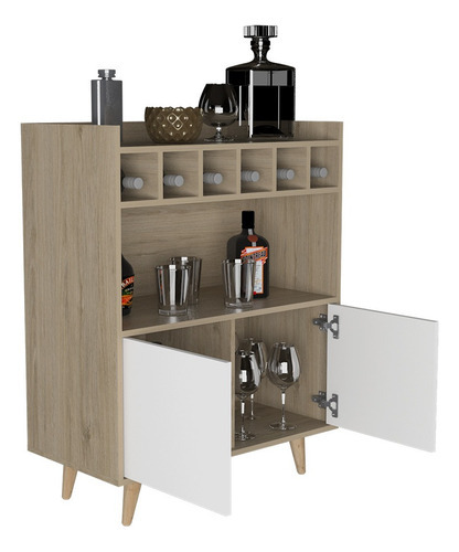 Mueble Bar Bora Rovere + Blanco