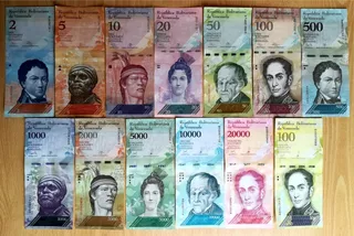 13 Billetes Colección De Bolívares Fuertes Unc - Venezuela