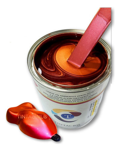 Imagen 1 de 6 de Pintura Camaleón Bicapa X 1/2 Lt. Oro - Rojo - Violeta