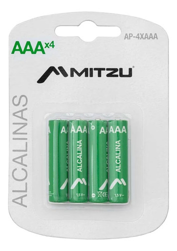 Kit De 4 Baterías Alcalinas Aaa De 1.5 Vcc Mitzu Ap-4xaaa