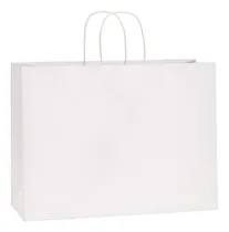 Comprar 50 Bolsas De Papel Kraft Blanco Con Asas 100% Reciclables