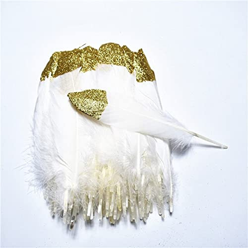 Plumas De Ganso Bañadas En Oro/plata 10-20pcs