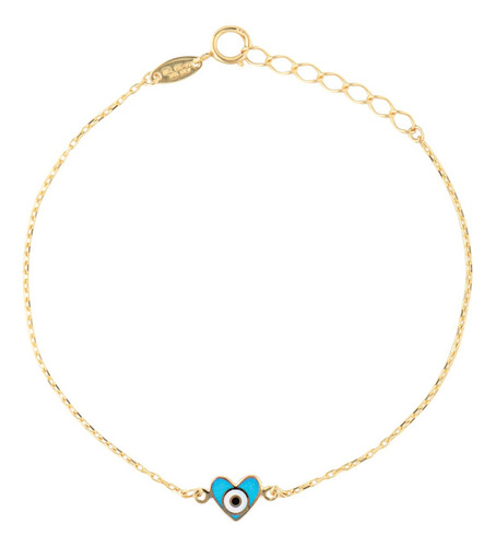 Pulsera Esclava Oro 10k 14cm Bebe Bebes Niña Corazon 