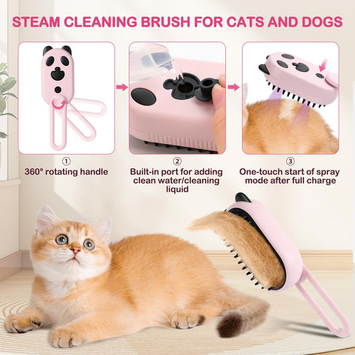 Cepillo De Vapor Para Mascotas Para Perros Y Gatos, Peine