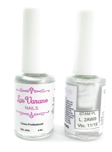 Esmalte Para Stamping Plateado Decoracion De Uñas Lefemme