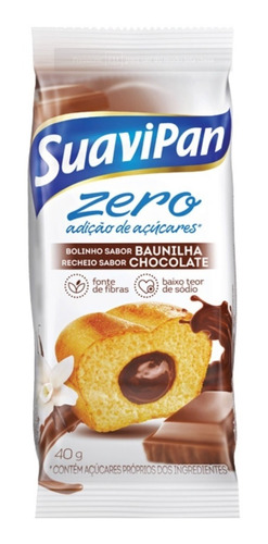 Bolo Baunilha Reche. Chocolate Zero Adição De Açúcares* 40g.