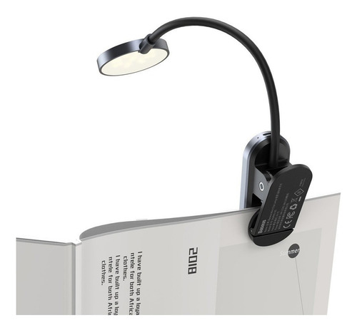 Imagen 5 de 8 de Baseus Lámpara Lectura Con Clip Y Protección Ocular Epa