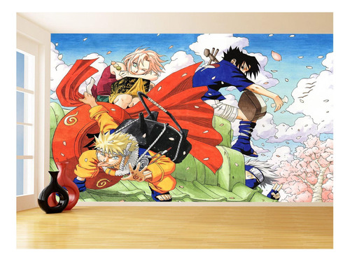 Papel De Parede Anime Naruto Mangá Desenho Art 3,5m Nrt01