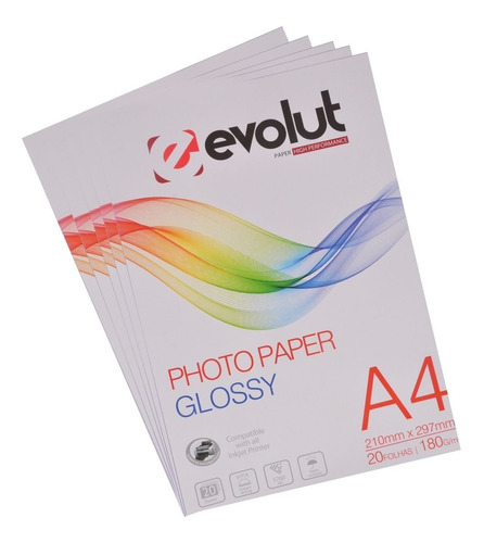  Papel Fotográfico 180g A4 Glossy 300 Folhas Brilho 