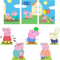 Comprar Kit Festa Peppa 5 Displays + Quadros Decoração Festa Totem