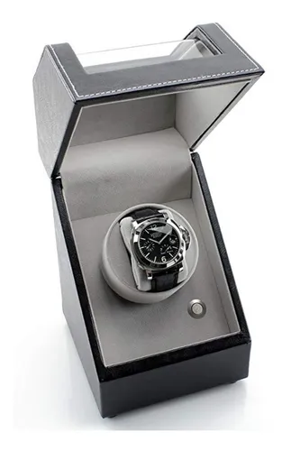 Caja Reloj Autom tico Heiden Single Winder Cuero Negro