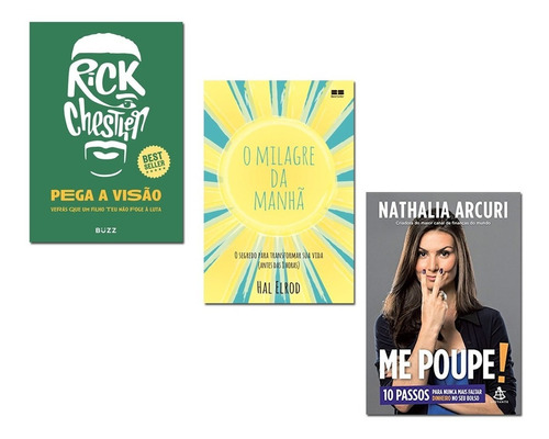 3 Livros Pega A Visão + Me Poupe + O Milagre Da Manhã