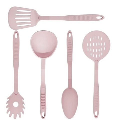 Imagen 1 de 9 de Set X5 Utensilios Juego De Cocina Nylon Carol