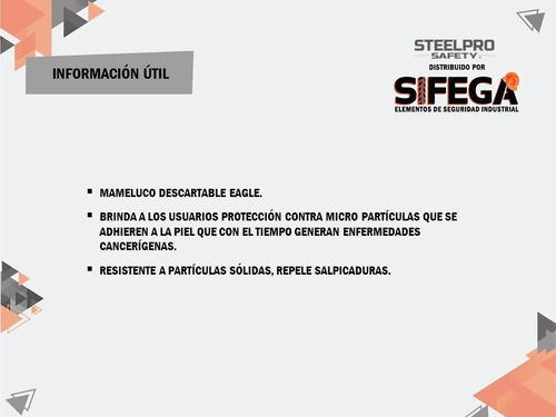 Imagen 2 de 3 de Mameluco Laminado Descartable Eagle Sifega