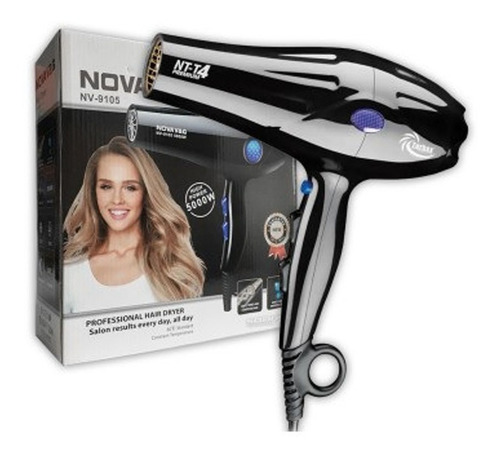 Secador De Pelo Nova 9105 Caliente Frió 5000w Cabello