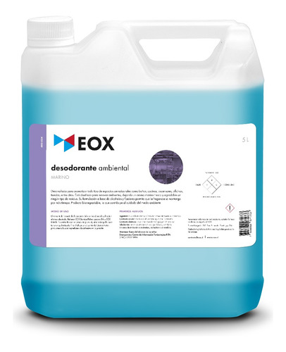 Desodorante Ambiental Listo Para Usar Aroma Marino Eox 5 L