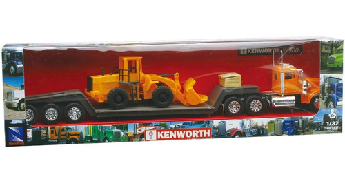 Die-cast Kenworth W900 Lowboy Tractor Trailer Con Tractor