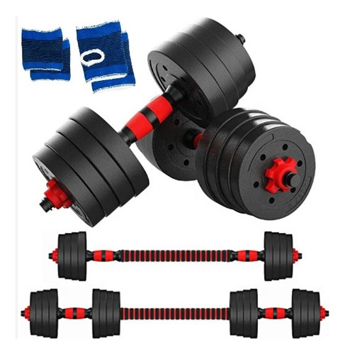 Set De Mancuernas Unibles De 30 Kg Con Barra De Extensión..