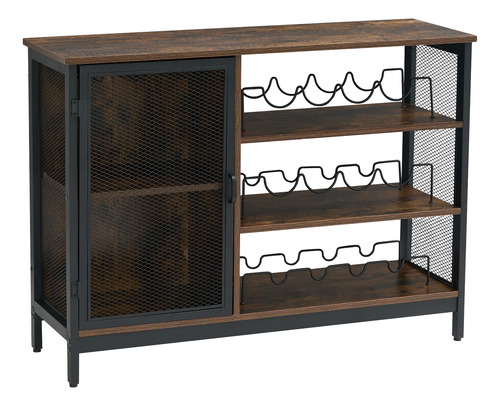 Gabinete De Bar, Bufets De Cocina Con Soporte Y Portabotella Atigrado