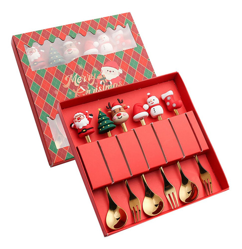 2 X 6 Tenedores De Cucharas De Postre De Acero Estilo A