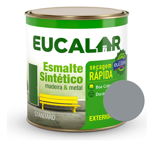 Tinta Esmalte Sintético Eucalar Aluminio 900ml Eucatex