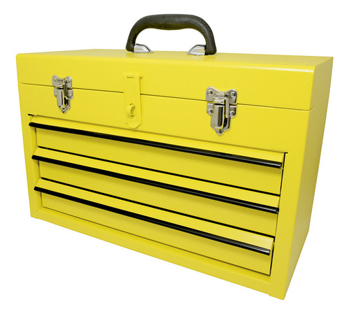 Caja Portaherramientas Metal Amarillo 3 Gavetas 11 X 18 X 9