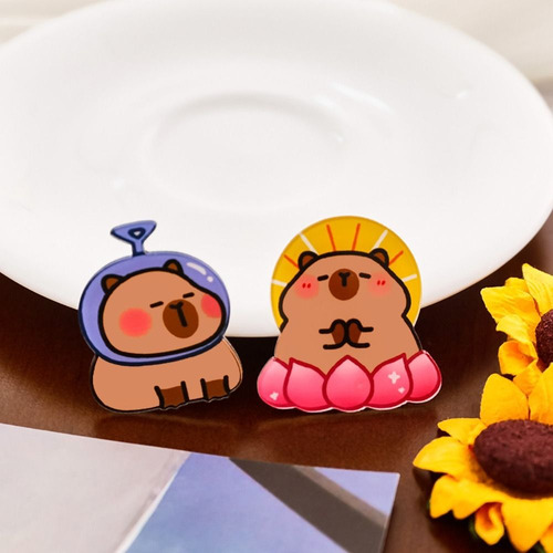 6 Peças De Broche De Capivara, Faça Você Mesmo, Emblema De C