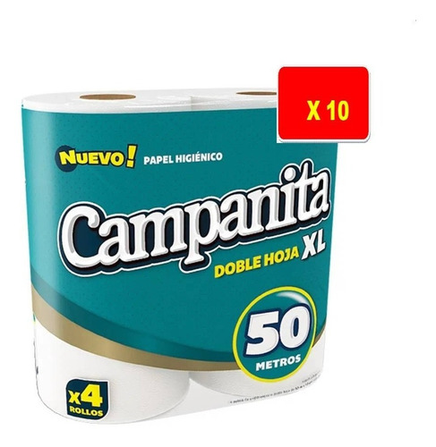 Papel Higiénico Campanita Doble Hoja Xl X 50 Mts - Bolsón