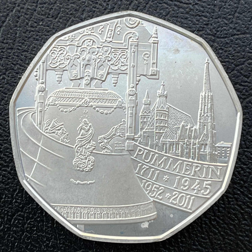 Moeda 5 Euro 2011 - Sino De Pummerin - Áustria Prata (Usado)