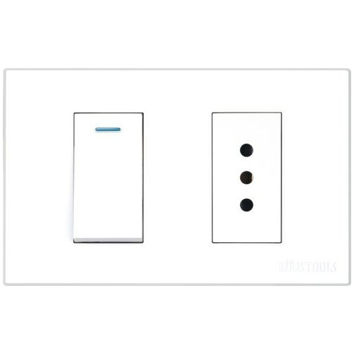 Enchufe + Interruptor Blanco 10a - Solución Hogar Pared