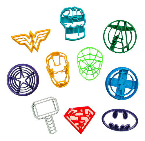 Set Mini Cortantes 3d Super Heroes Color Multicolor