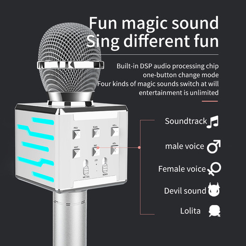 Micrófono Inalámbrico Para Cantar Y Karaoke Con Luces Led -