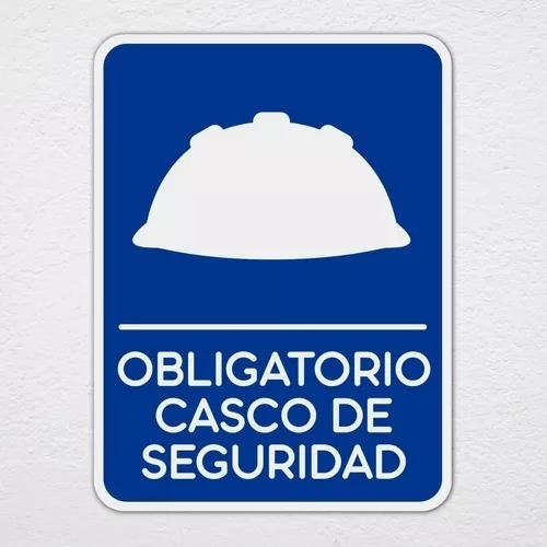 Señalamientos Obligatorio Casco Seguridad Obligación 20x30cm