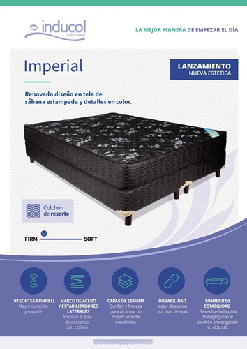 Somier Inducol Imperial + Colchon 100x190 Resortes