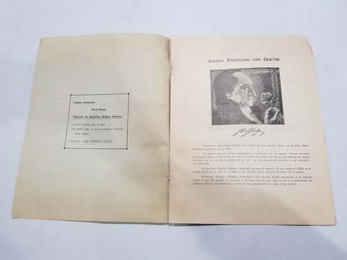 Antiguo Programa Alemán Goethe Teatro Colon Rosari Mag 58671