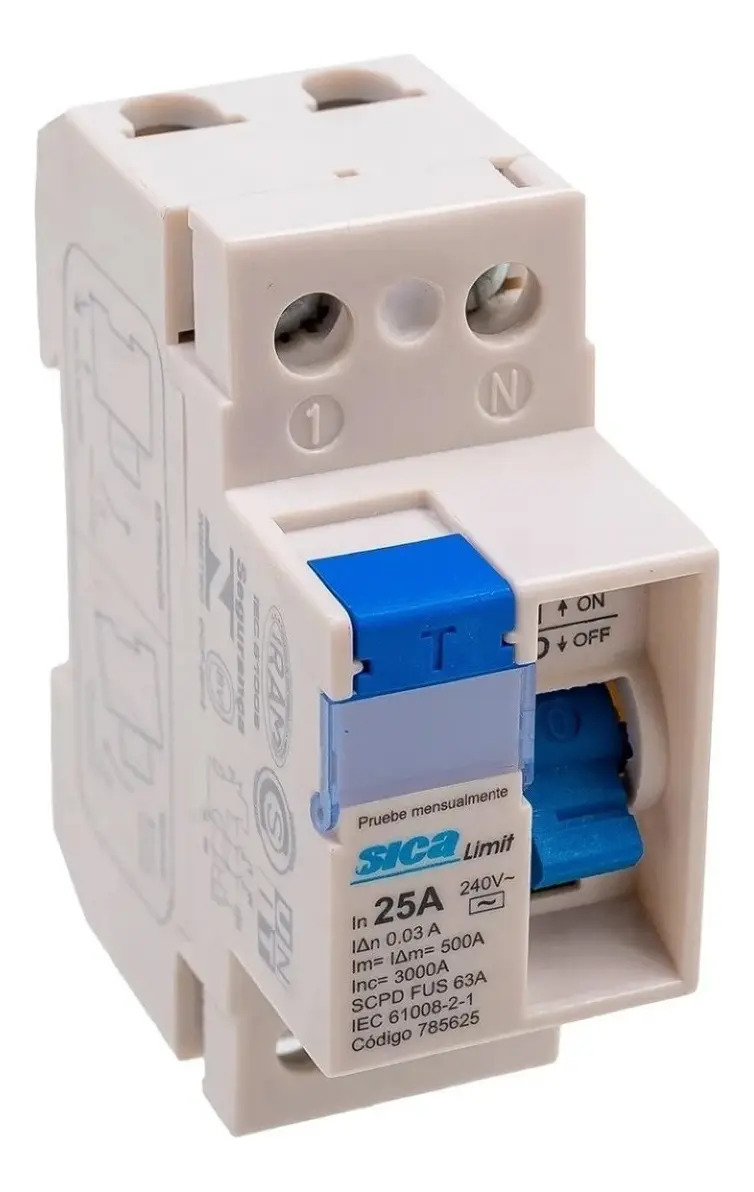 Disyuntor Diferencial 2x25 Sica Bipolar Monofasico