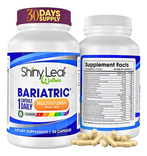 Shiny Leaf Multivitamínico Bariátrico Sin Hierro 1 Mes