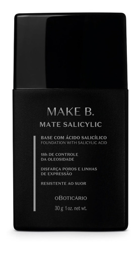 Base de maquillaje líquida Color 180 Make. B Mate Salicylic Apothecary, 30 g, tono medio