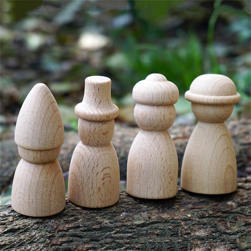 2 X 4 Uds. De Muñecos Con Clavija De Madera, Juguetes Para