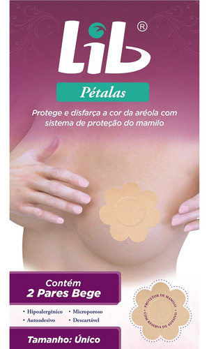 Lib Pétalas Protetor De Mamilo Protege E Disfarça 2 Pares