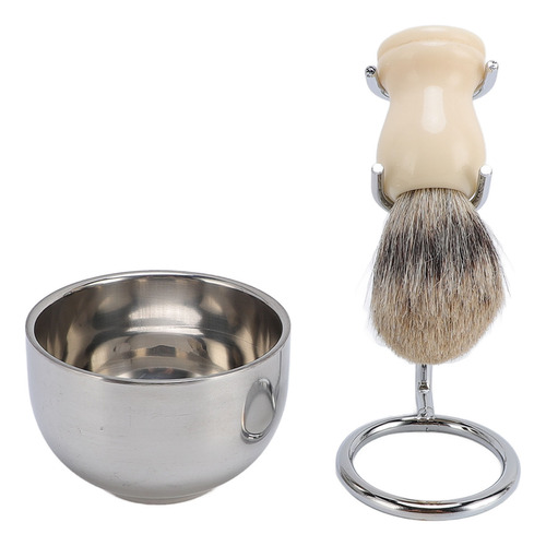 Juego De Brochas De Afeitar Con Soporte De Acero Inoxidable,