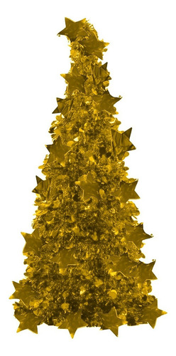 Arbol De Navidad Con Adornos Arbolito 26x10cm Pino De Mesa Color Amarillo