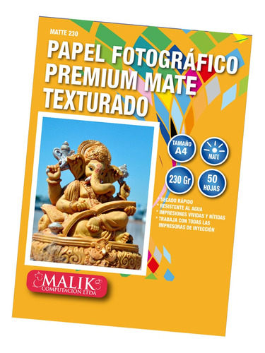 Papel Foto Mate Texturado A4 De 230gr / 50 Hojas