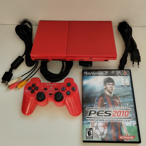 Play Station 2 Slim Crimson Red