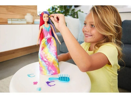 Barbie Dreamtopia Muñeca Cabello Bicolor Con Accesorios